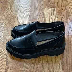 Women's Black Leather Loafers